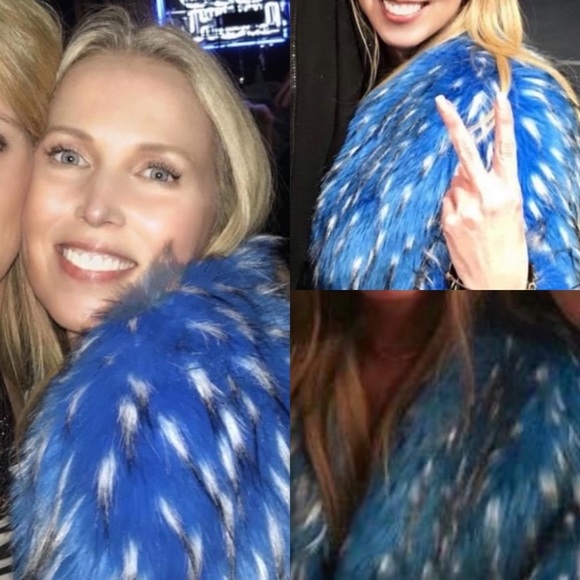 Sale!!!Warm & Chic Faux Fur Coat Chic in Blue Small - Picture 13 of 16